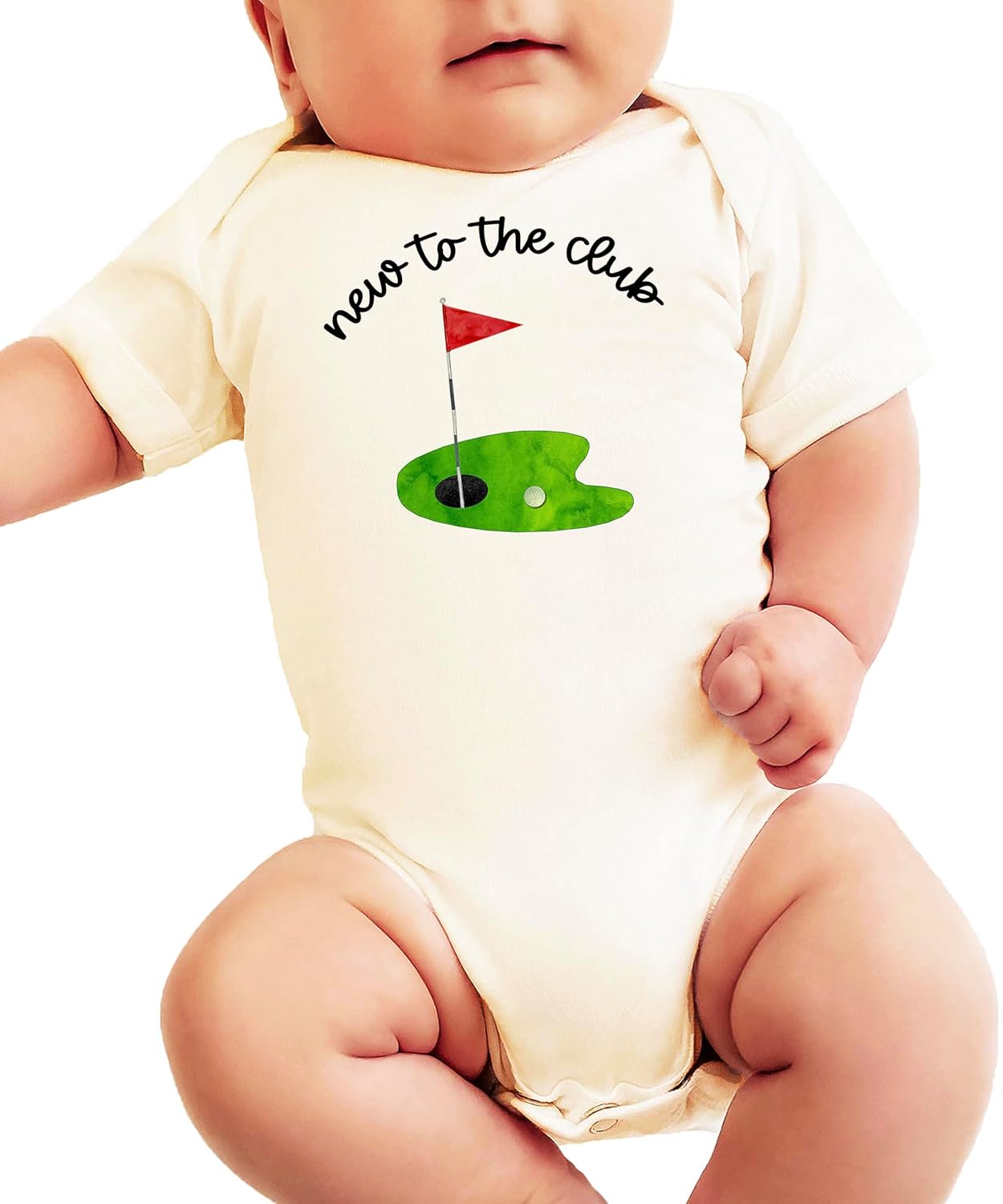 New to the Club golf baby bodysuit gift idea for baby shower or newborn announcement