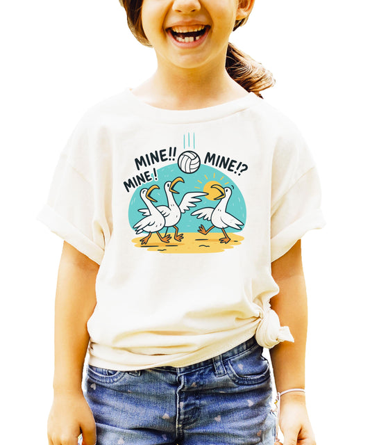 Mine Mine Mine Funny Volleyball Unisex Shirt Seagull Beach Volleyball T-Shirt for Adults & Kids