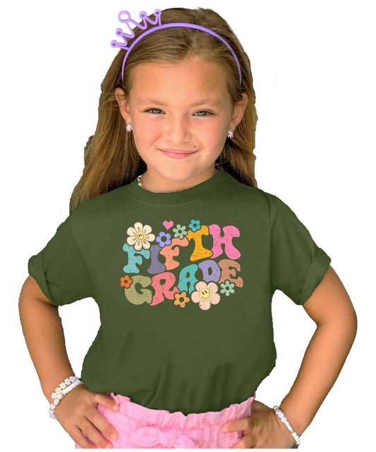 5th Grade Groovy Daisy First Day of School T-Shirt Back to School 1st Day of School Shirt