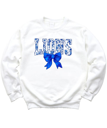 Floral Lions Coquette Bow Sweatshirt for Women & Kids