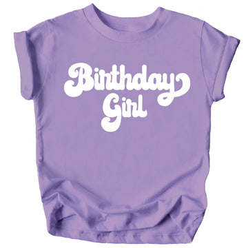 Retro Birthday Girl Colorful Shirts for Baby and Toddler Girls Birthday Outfits Purple Shirt