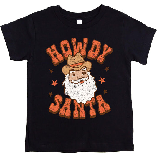 Howdy Santa Fun Cowboy Christmas T-Shirts for Matching Family Fun Outfits