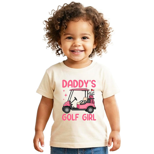 Daddy's Golf Girl Toddler Tee | Cute Golfing Graphic Shirt