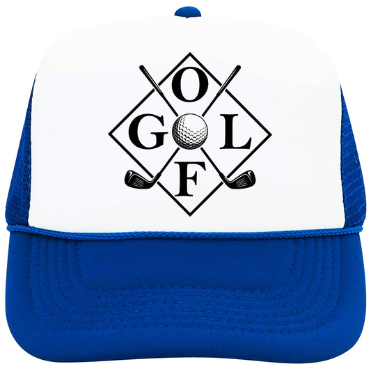Golf Trucker Hat for Men & Women Golfers Foam Front Classic 5 Panel Mesh Snapback