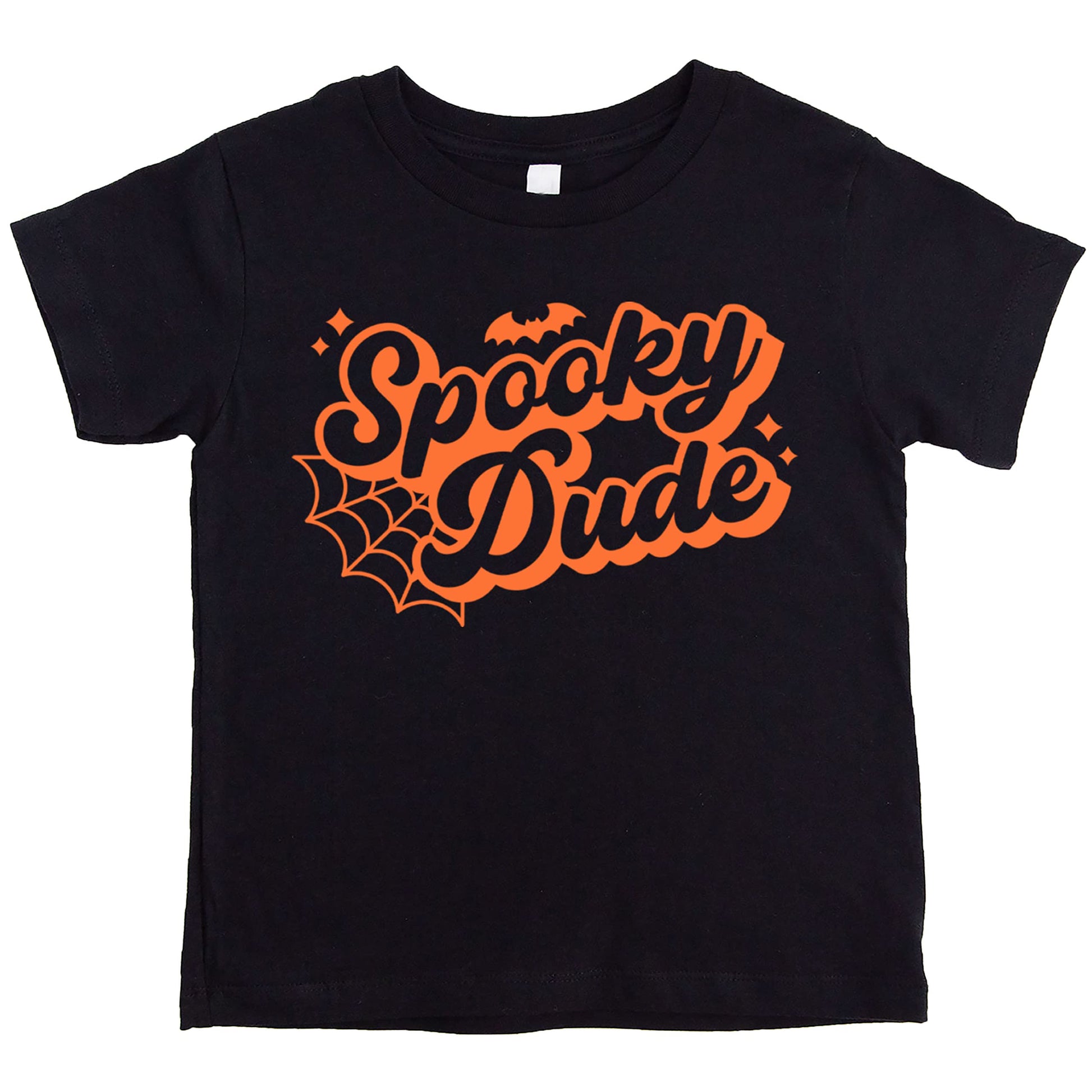 Retro spooky dude spiderweb Halloween graphic tee in vintage burgundy for baby and toddler boys