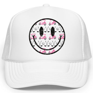 Happy Golf Foam Front Trucker Hat for Women and Teens Trendy Golf Adult Classic 5 Panel Mesh Snapback