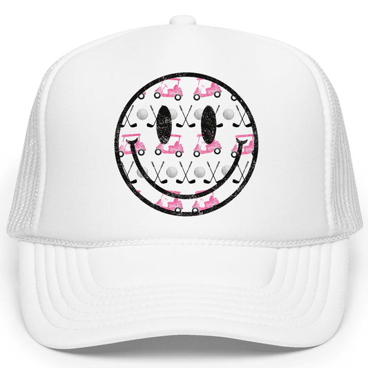 Happy Golf Foam Front Trucker Hat for Women and Teens Trendy Golf Adult Classic 5 Panel Mesh Snapback