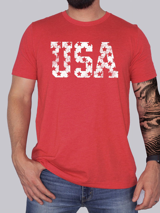 Vintage USA Patriotic Stars T-Shirt for Men & Women