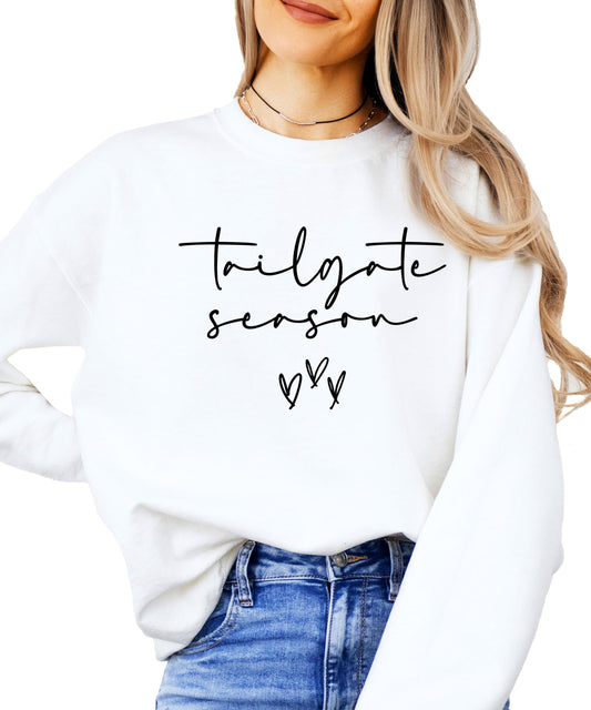 Tailgating Season Sweatshirt - Cute Fall Football Heart Design