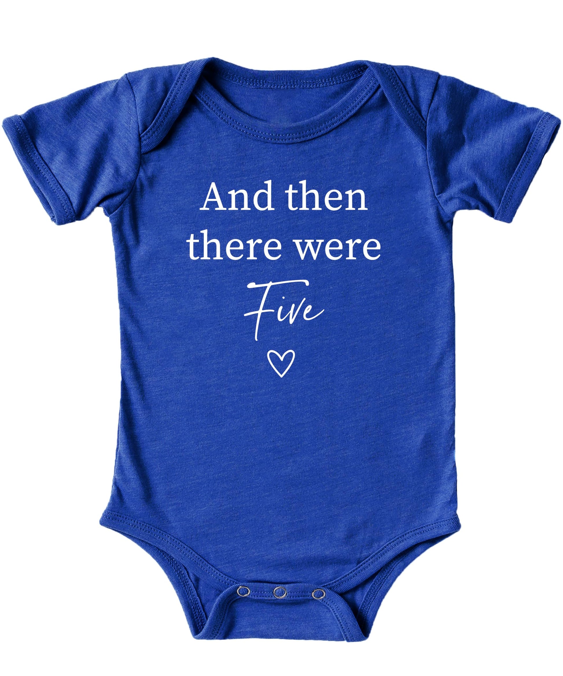 And Then There Were 4 baby bodysuit in mauve shown from the back, perfect for baby announcement photos