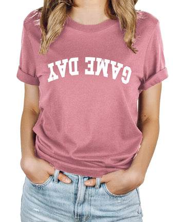 Game Day Shirt for Women Trendy Sports Graphic Tee for Adults & Teens