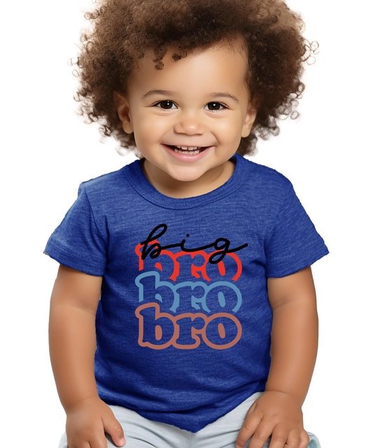 Big Brother Colorful Stacked Matching Sibling Outfit for Toddlers and Baby Boys