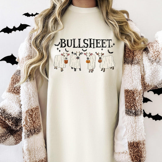 Bull Sheet funny Halloween tee styled casually for teen or adult wear