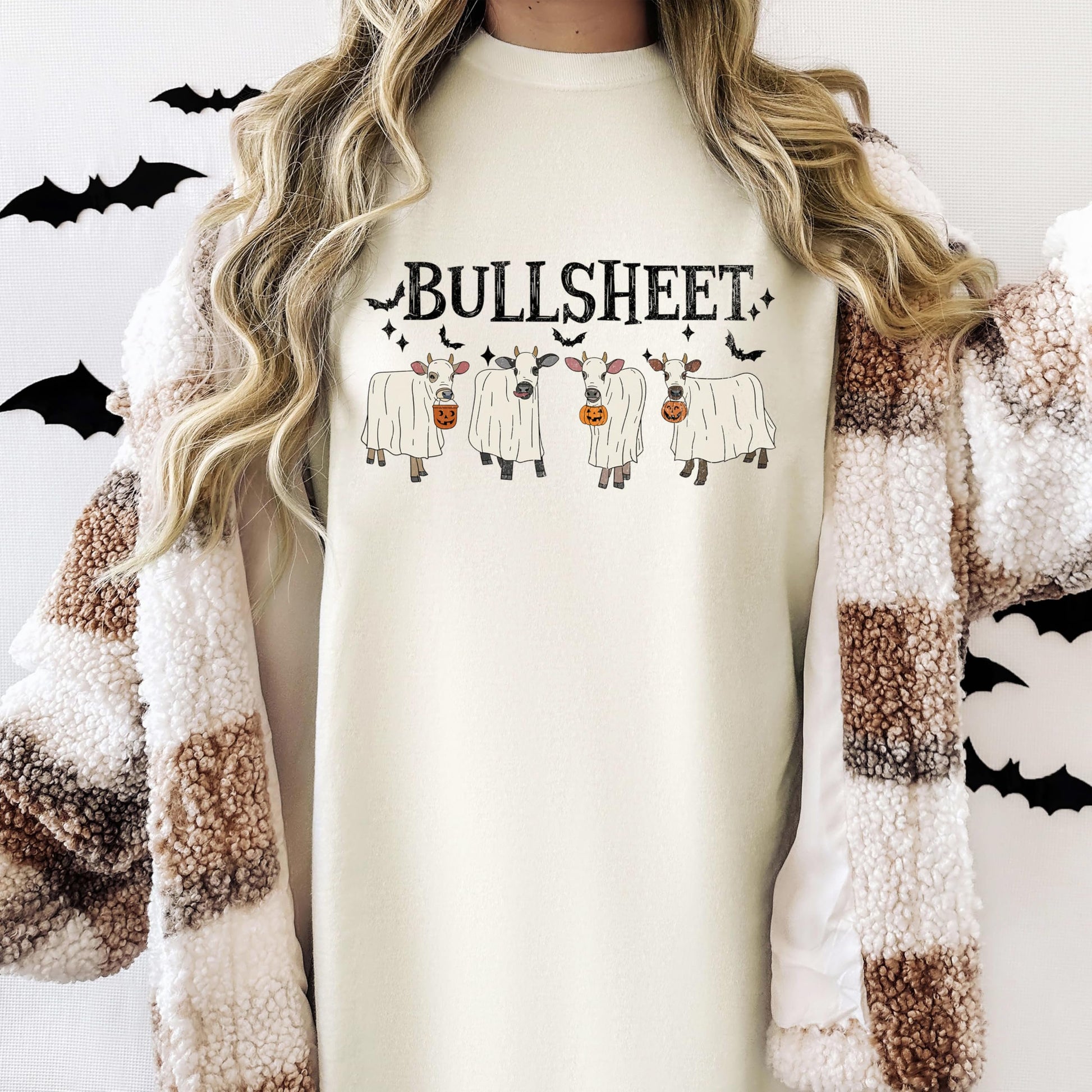 Bull Sheet funny Halloween tee styled casually for teen or adult wear