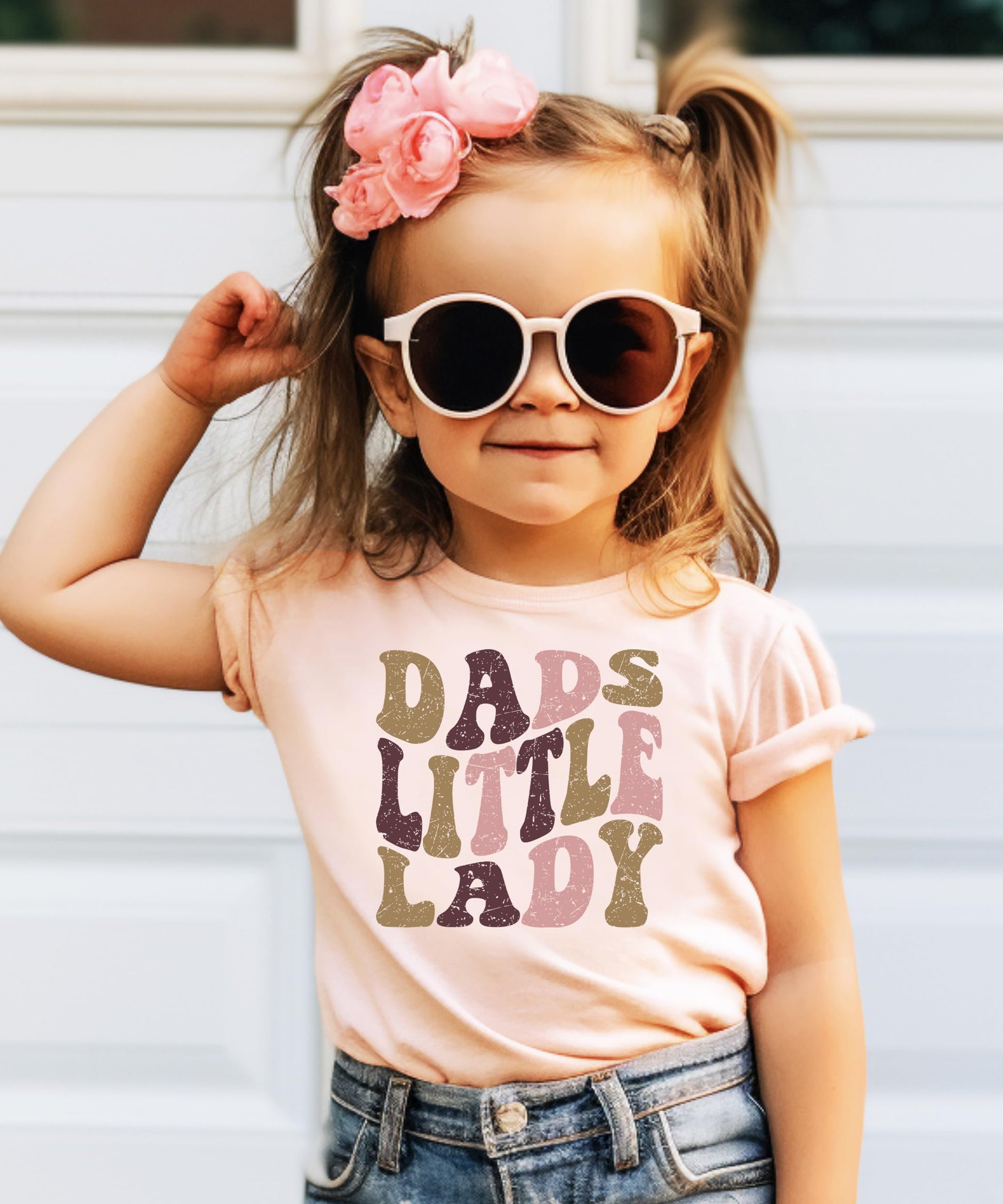 Back view of natural kids tee from Olive Loves Apple Dad's Little Lady collection