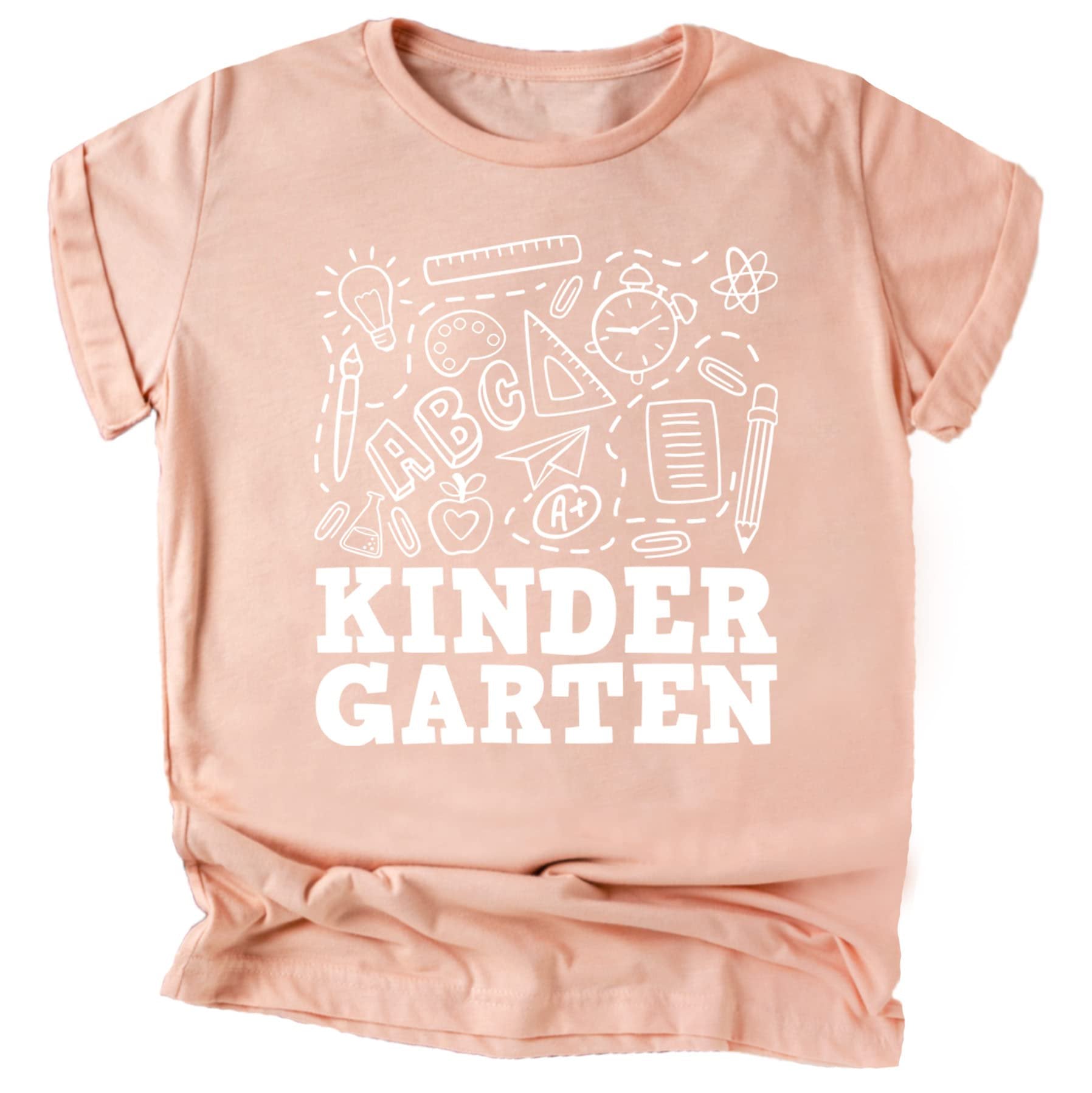 Detail shot of back to school kids shirt showing print quality and soft fabric