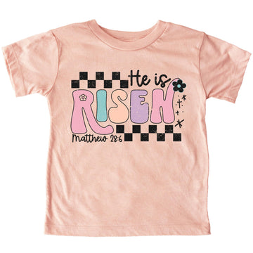 He is risen Easter shirt for baby, toddler and youth girls easter shirt for girls Peach Shirt Youth Small