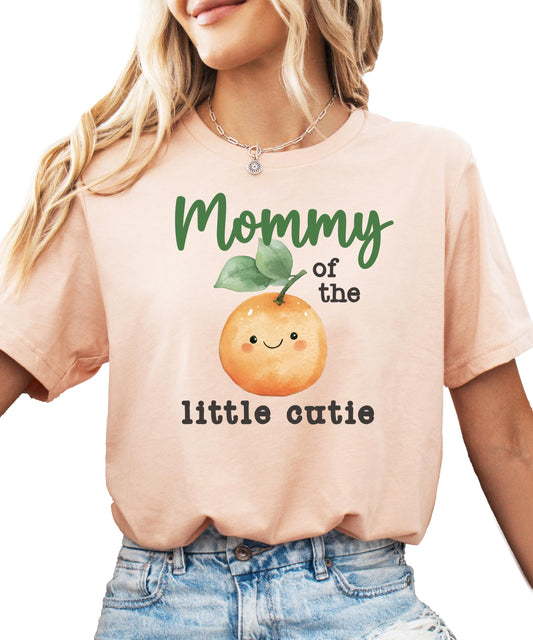 One Little Cutie orange theme first birthday snap bodysuit with citrus graphic print