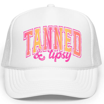 Tan & Tipsy Summer Trucker Hat for Women Foam Front Classic 5 Panel Mesh Snapback