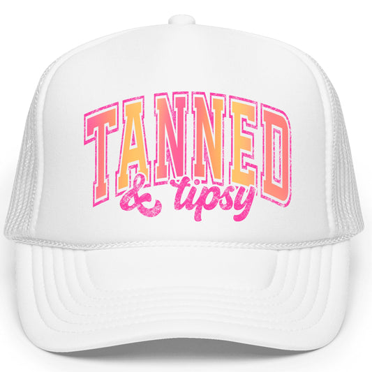 Tan & Tipsy Summer Trucker Hat for Women Foam Front Classic 5 Panel Mesh Snapback