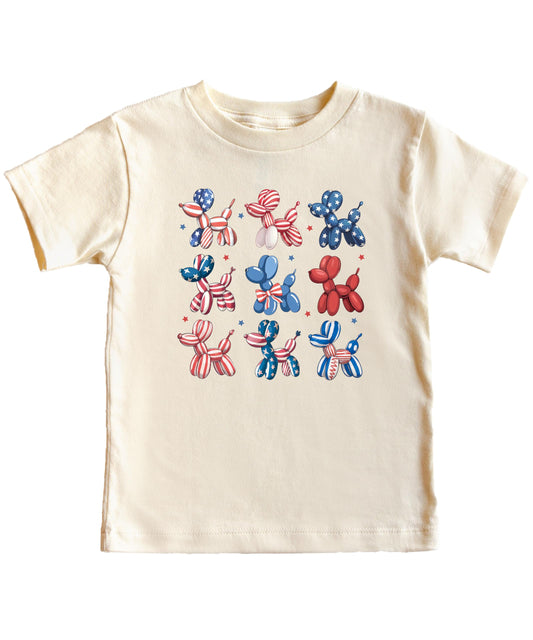 Cute Patriotic Balloon Shirt for Women, Youth and Toddler Girls Matching 4th of July Tee