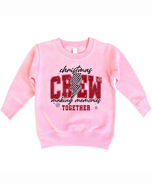 Olive Loves Apple Christmas Crew Lightning Matching Sweatshirt for Adults and Kids