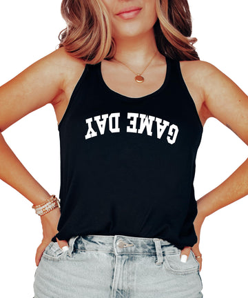 Trendy Upside Down Game Day Tank Top for Women and Teens Sports Fan Tank