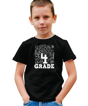 Olive Loves Apple Fourth Grade First Day Back Gift T-Shirt Boys and Girls Back to School Shirts and Raglans Chill Shirt Youth Large