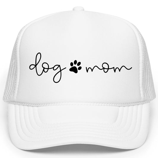 Dog Mom Trucker Hat Puppy Paw Adjustable Cap for Women Graphic Classic 5 Panel Mesh Snap Back