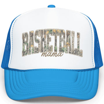 Basketball Mama Camo Trucker Hat Sports Mom Classic 5 Panel Foam Front Mesh Snapback