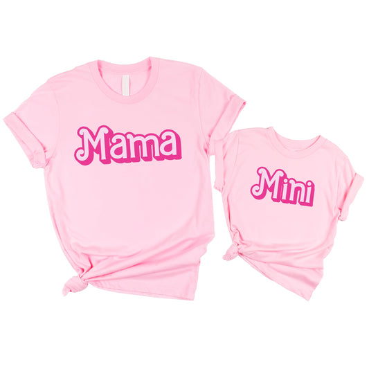 Mama and Mini Matching Pink Tee for Moms Girls & Teens