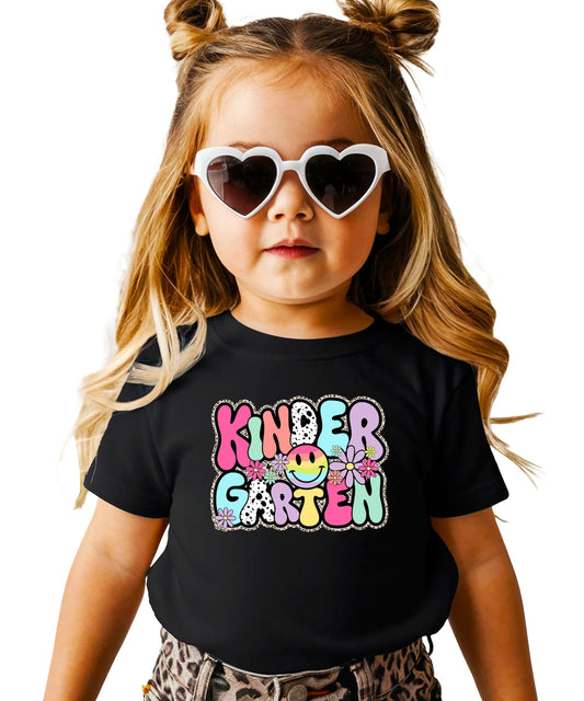 Trendy Kindergarten Shirt for Girls Retro Vintage Outfit for First Day of School