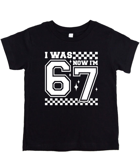 I Was 6 Now I'm 7 Birthday Shirt for Kids Unisex Party Tee