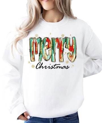 Merry Christmas Sweatshirt for Women Teens and Girls Cute Watercolor Holiday Pullover