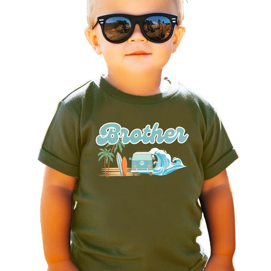 Detail shot of soft natural fabric and professional print quality on The Big One daddy tee