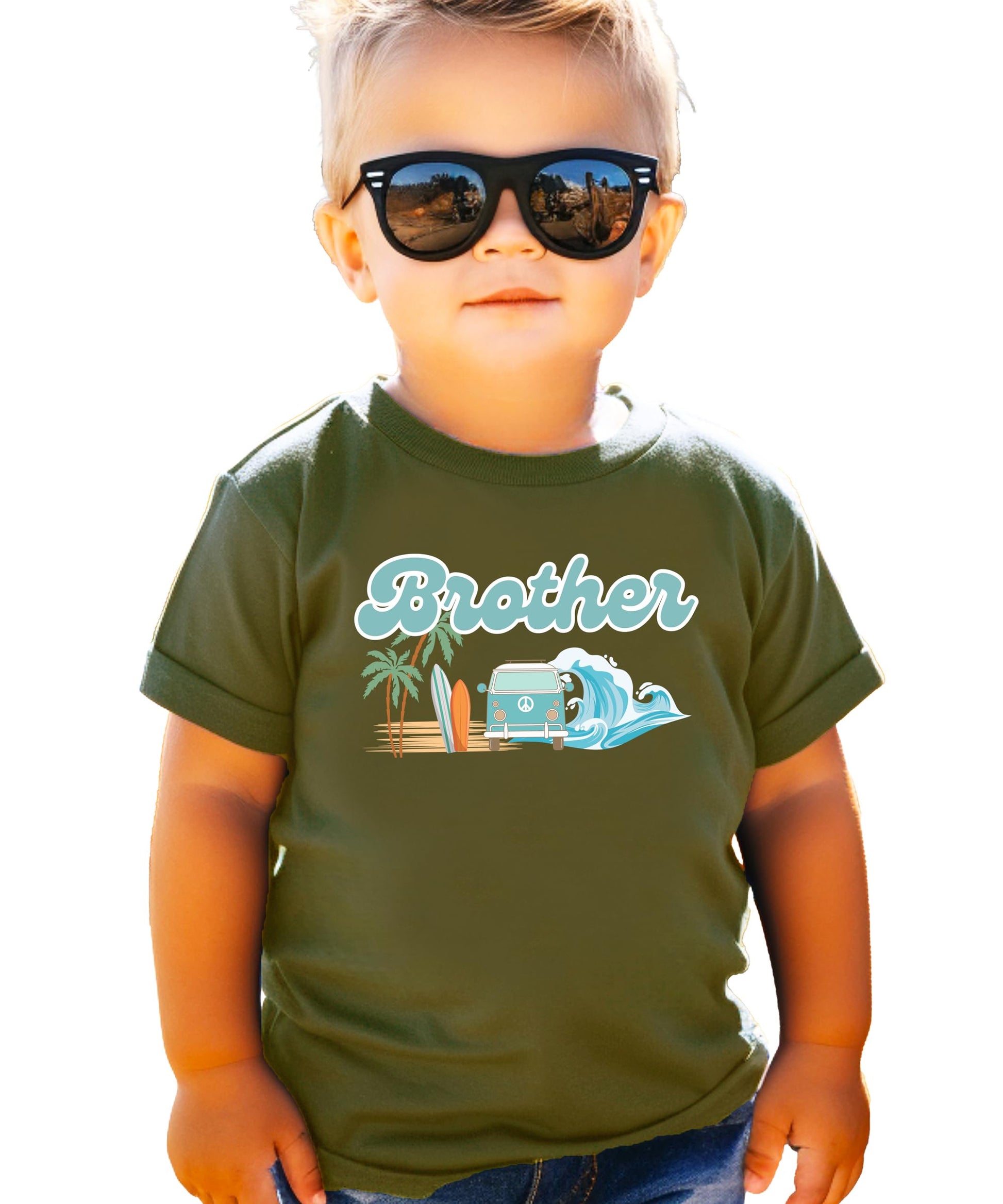 Detail shot of soft natural fabric and professional print quality on The Big One daddy tee