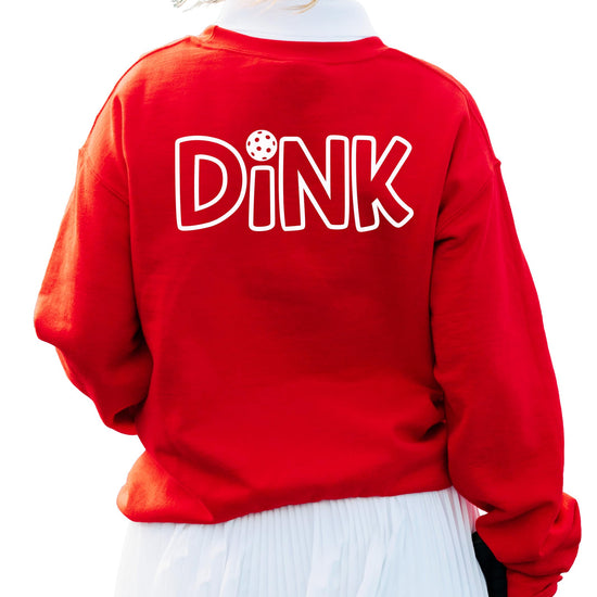 Unisex Dink pickleball graphic sweatshirt in red with bold front print