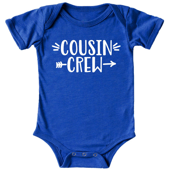 White Cousin Crew t-shirt for toddler with matching typography design