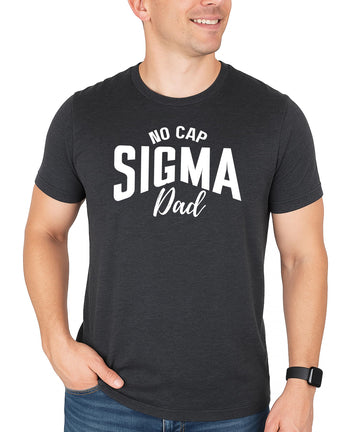 No Cap Sigma Dad Shirt for Men Funny Slang Tee Gift for Dads Vintage Royal Shirt Adult X-Large