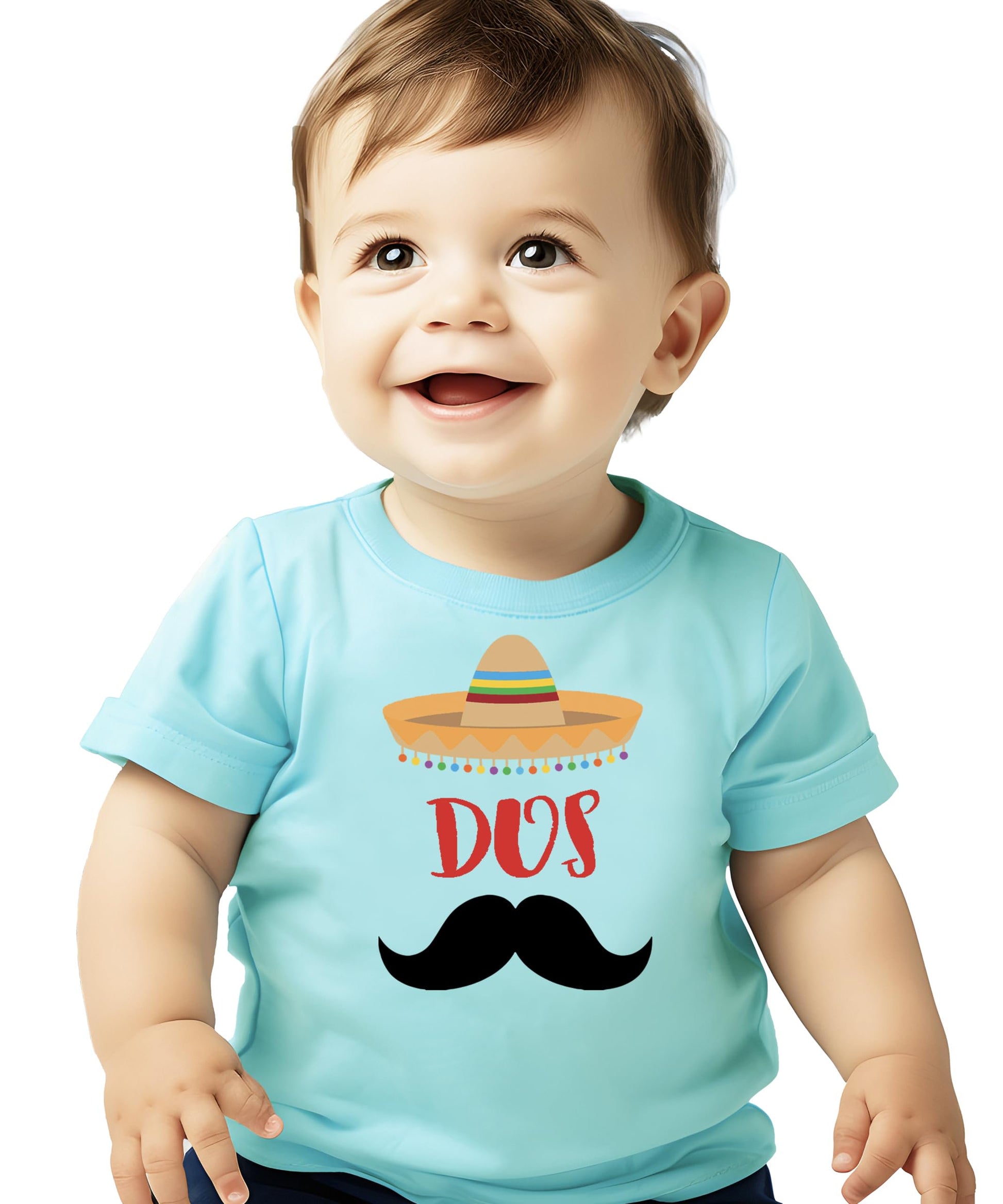 Front view of Dos second birthday fiesta t-shirt for toddler boys