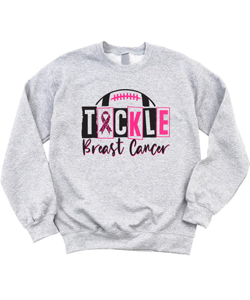 Tackle Breast Cancer Pink Ribbon Football Game Day Sweatshirt
