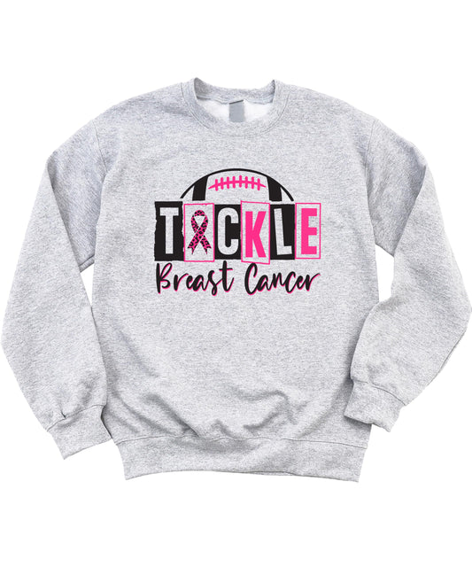 Tackle Breast Cancer Pink Ribbon Football Game Day Sweatshirt