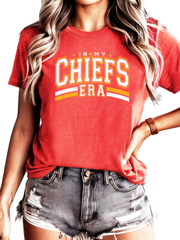 In My Chiefs Era Shirt for School Spirit Apparel for Adults and Kids Vintage Red Shirt Adult XX-Large