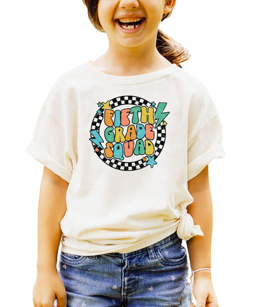 Olive Loves Apple 5th Grade Squad Lightning First Day of School T-Shirt Back to School 1st Day of School Outfit