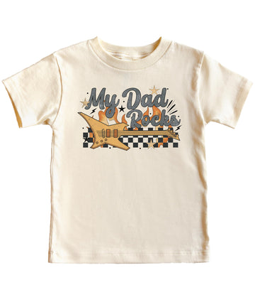 My Dad Rocks Kids' Father's Day Tee | Guitar Graphic Shirt