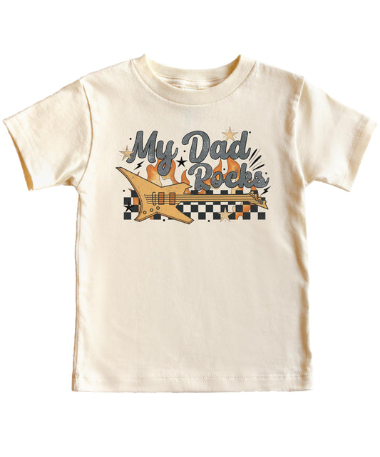My Dad Rocks Kids' Father's Day Tee | Guitar Graphic Shirt