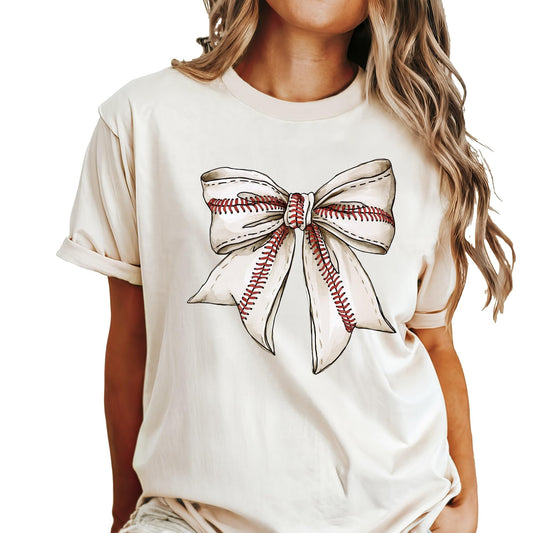 Baseball Coquette Bow Shirt for Women and Teens Trendy Girly Baseball Fan Tee