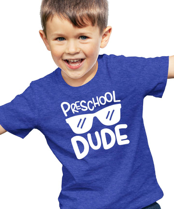 Preschool Dude First Day of School Vintage Boys Tee