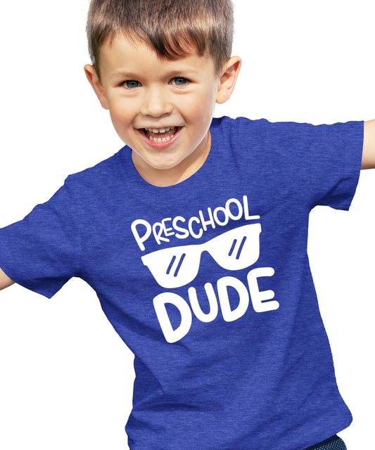 Preschool Dude First Day of School Vintage Boys Tee