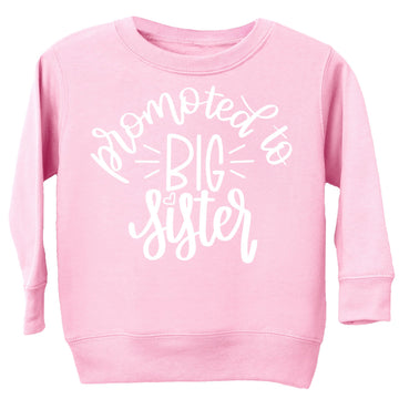 Promoted to Big Sister Sweatshirt Sibling Reveal Announcement for Baby and Toddler Girls Sibling Outfits Pink Sweatshirt 3T